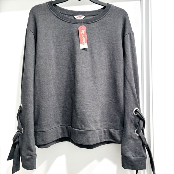 Arizona Jean Company Grommet Sleeve Ties Sweatshirt Top Size:XL, NEW - Picture 1 of 6